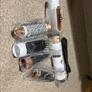 Airbrush Multi-tool. White and Gold Hair Styling Tool Set